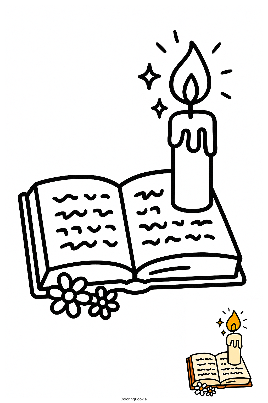  Página para colorear de Versículo de Iluminación de Velas de la Biblia 