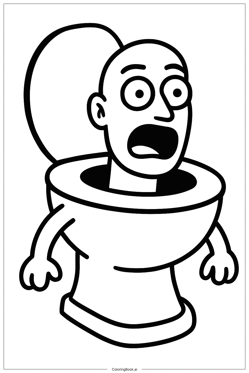  Page de coloriage Personnage Classique Skibidi Toilette 