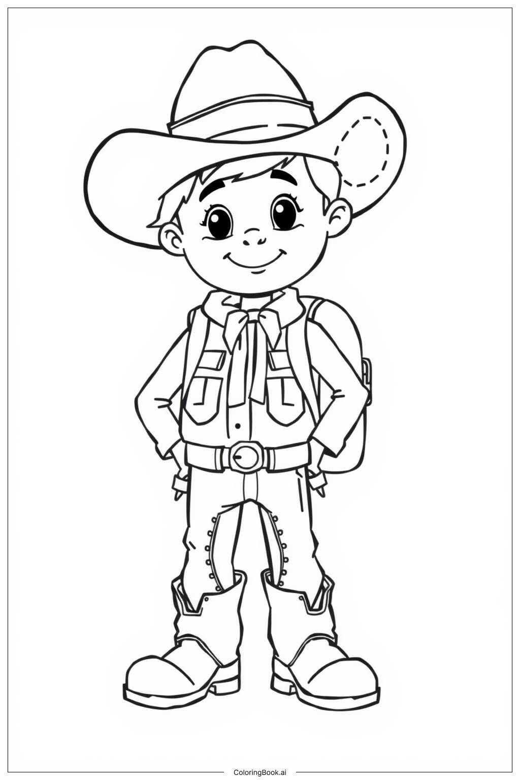  Cowboy packing gear for a long journey Coloring Page 