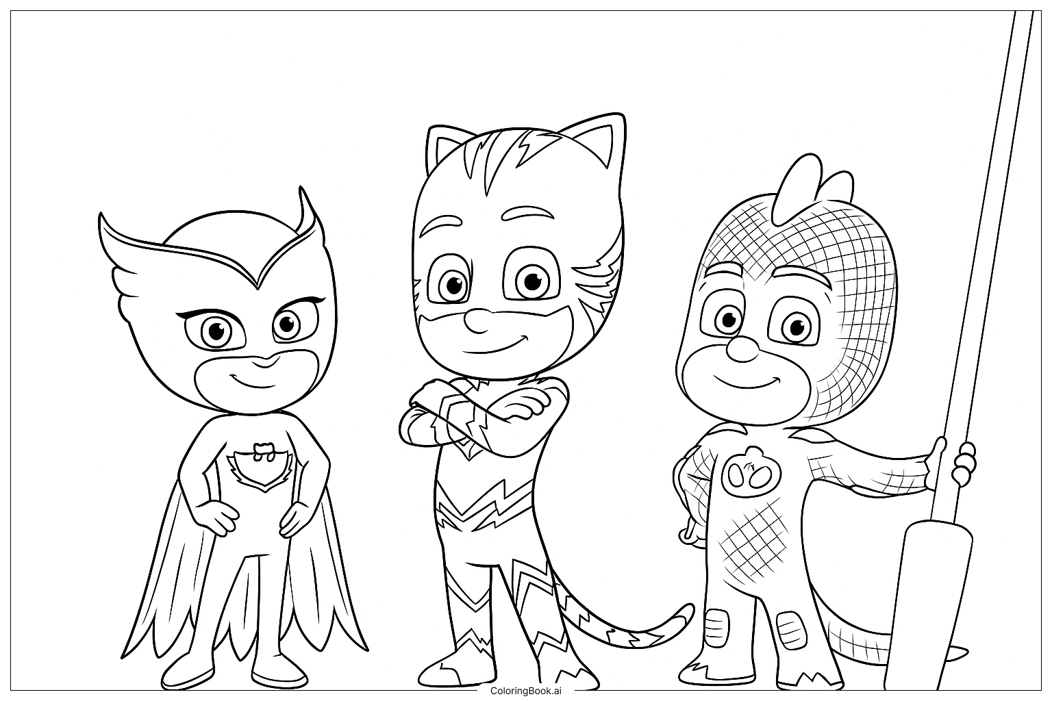 Página para colorir de PJ Masks Power Up