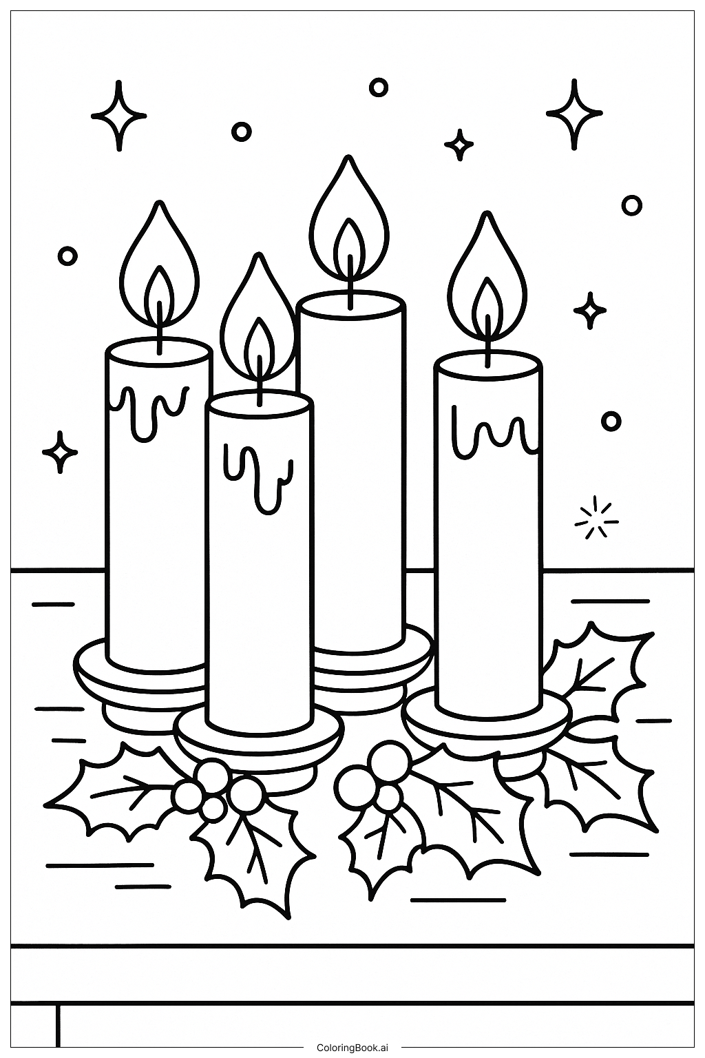 네 개의 대림절 양초 점등