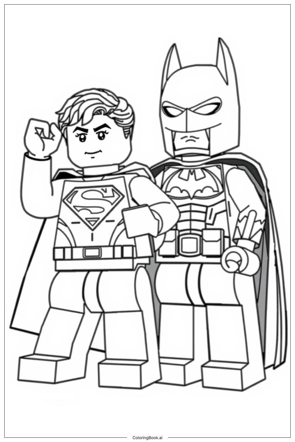  Lego Justice League Heroes Team-Up Coloring Page 