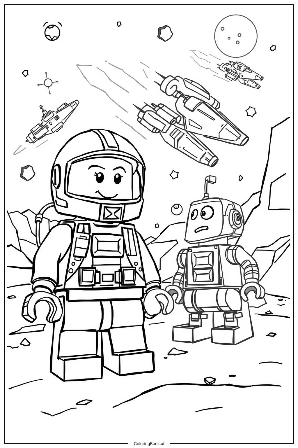  Lego Star Wars Spaceship Battle Scene Coloring Page 