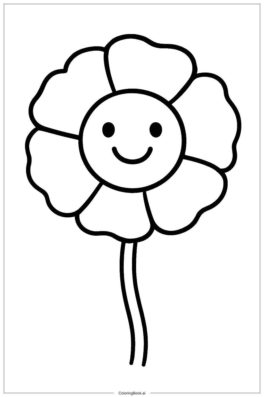  Trang tô màu Bông Hoa Anh Túc Dễ Thương Cười Tươi 