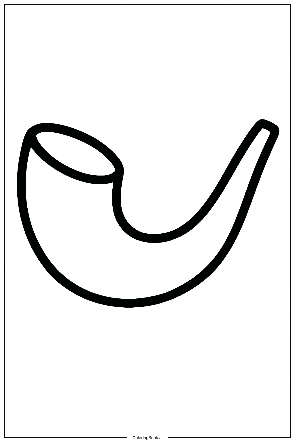 A Simple Rosh Hashanah Shofar著色頁 