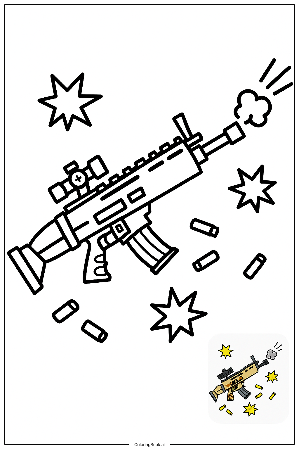  堡垒之夜 SCAR 武器详细设计填色页 