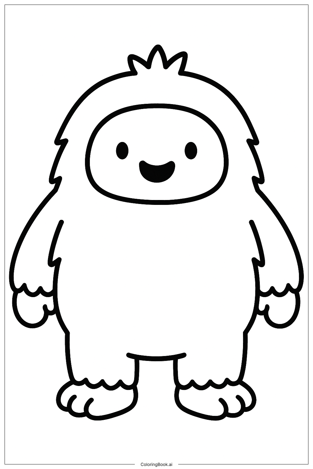  Page de coloriage Un petit Yéti tout rond 
