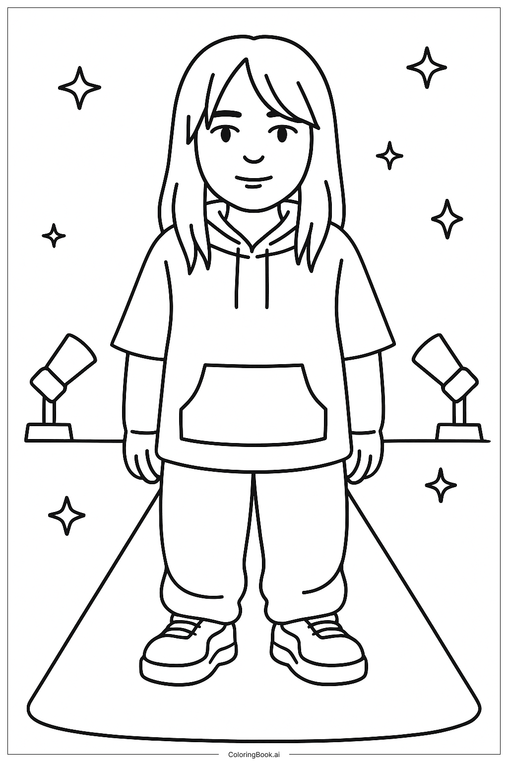 Trang tô màu Billie Eilish Trên Thảm Đỏ