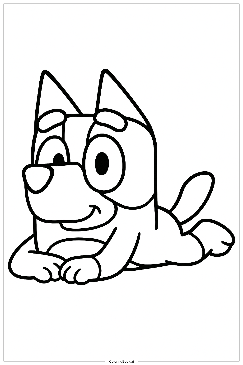  Bluey Lying On Her Tummy Coloring Page 