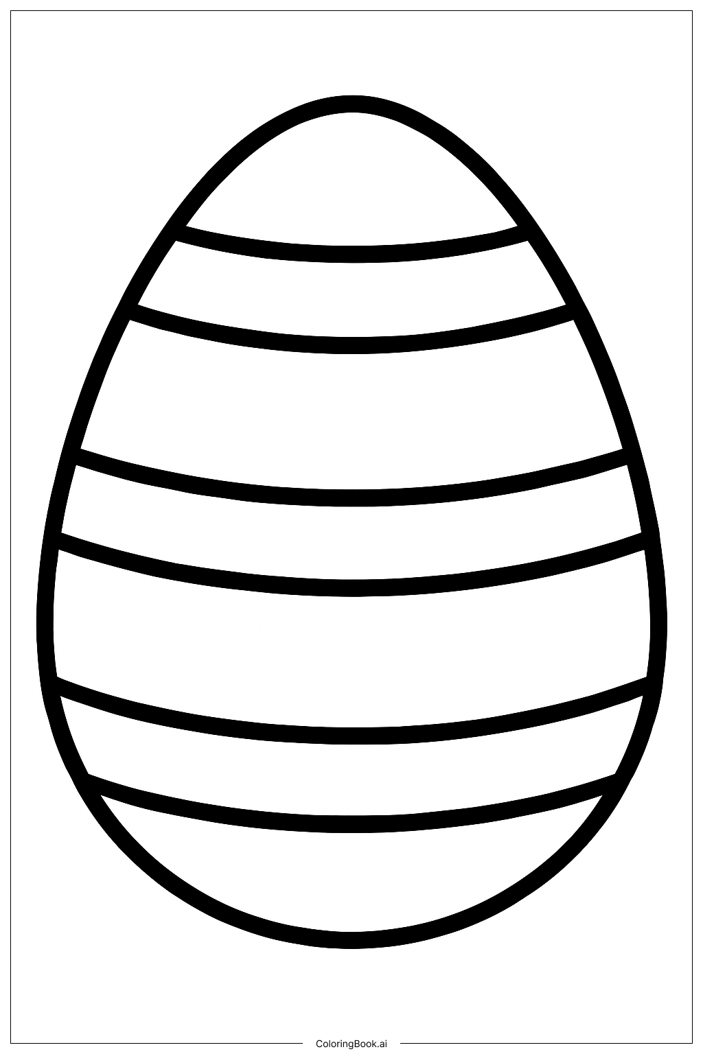  Easter Egg With Simple Stripes Coloring Page 