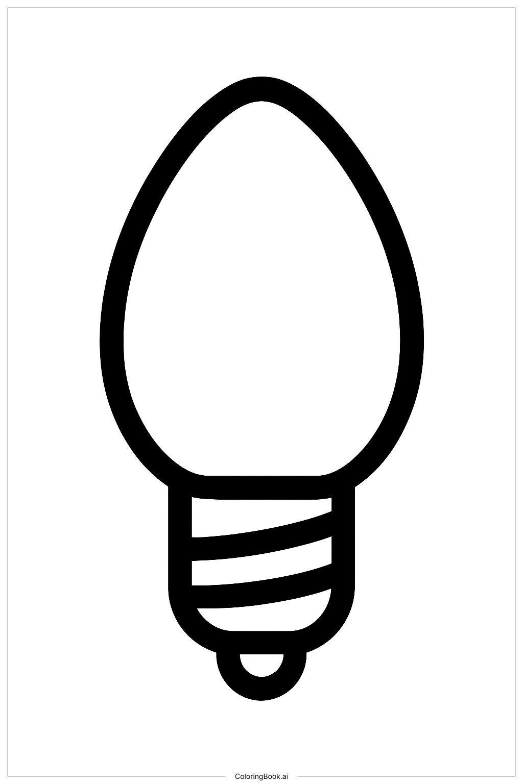  작은 크리스마스 전구 간단한 색칠공부 페이지 