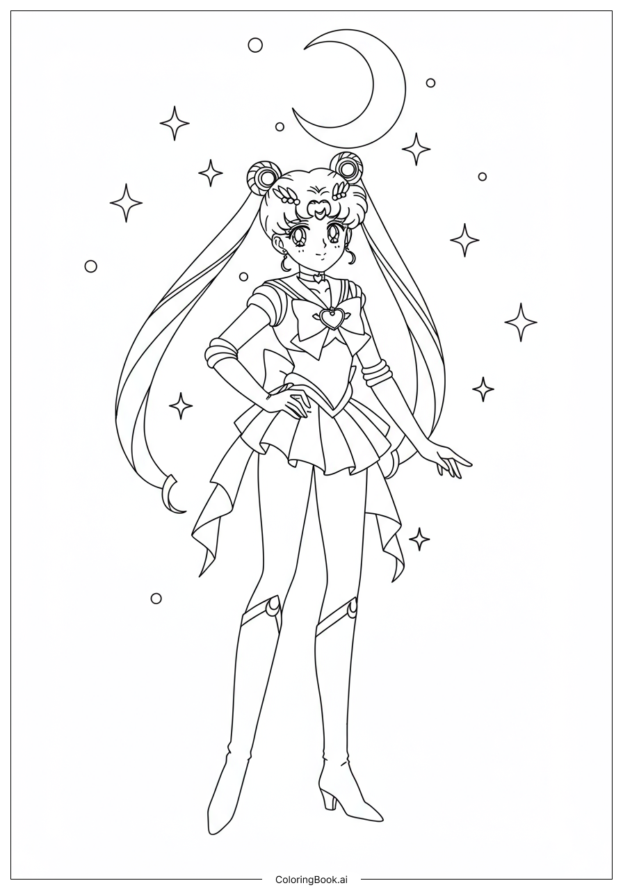  Sailor Moon Celebrating Crystal Anniversary Coloring Page 