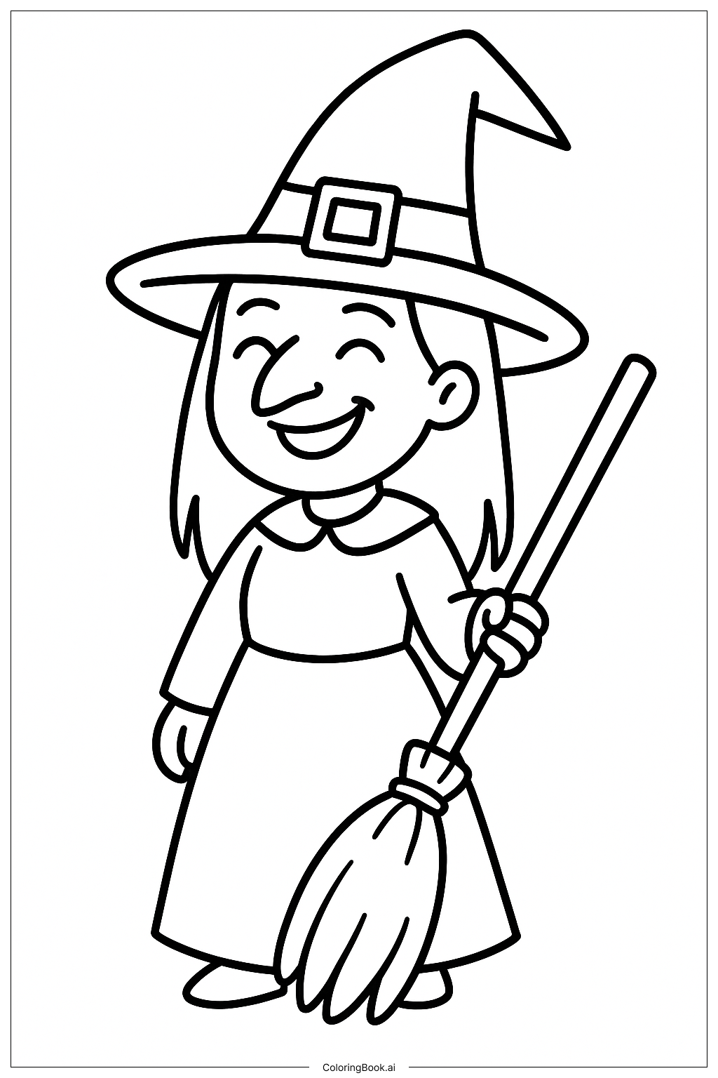  Página para colorir de Bruxa Malvada Sorridente Elphaba 