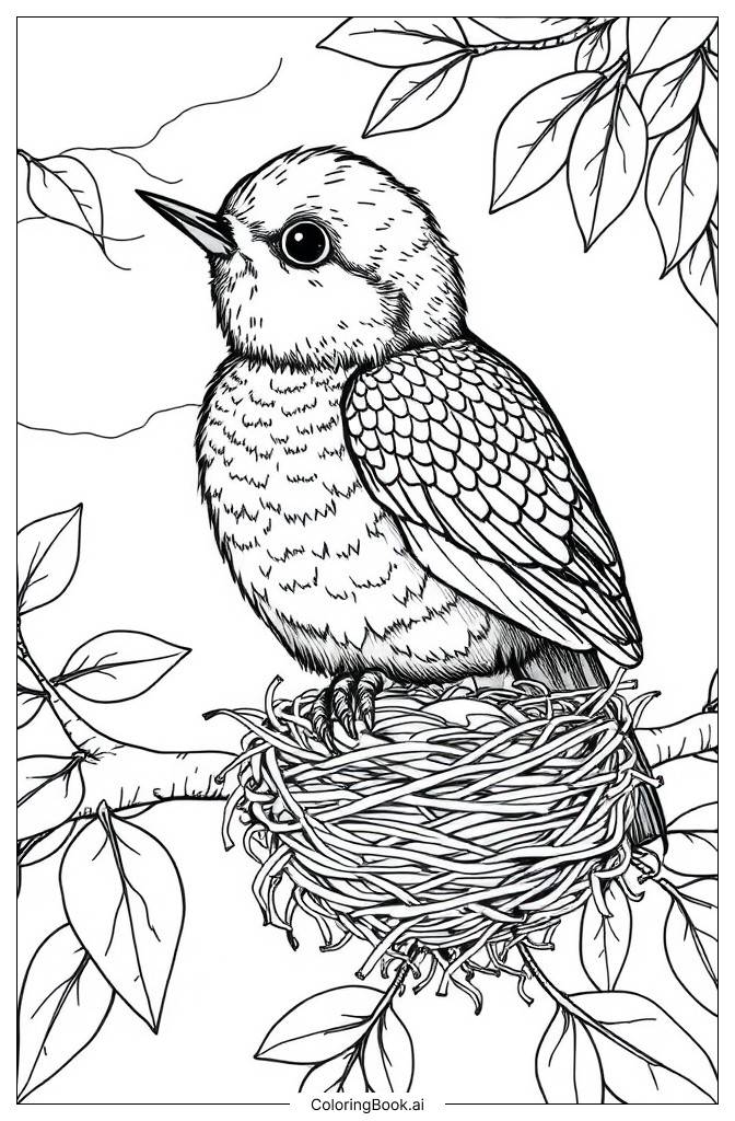  Baby bird Coloring Page 