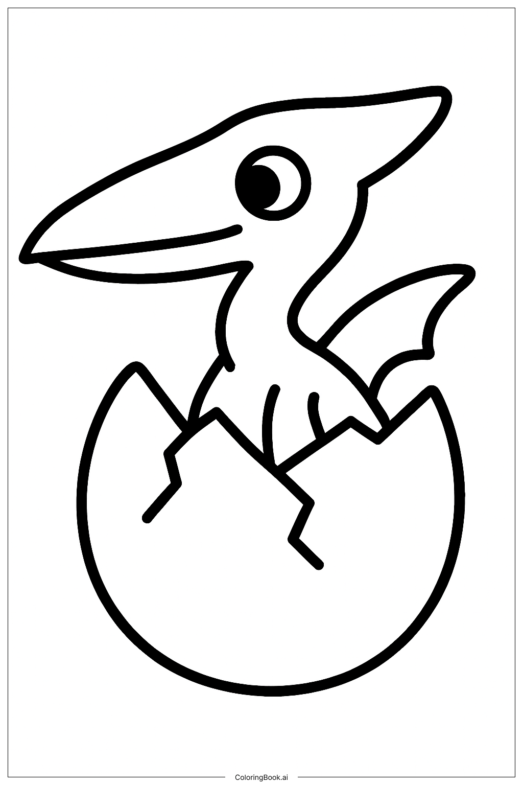  Página para colorir de Bebê Quetzalcoatlus em um Ovo 