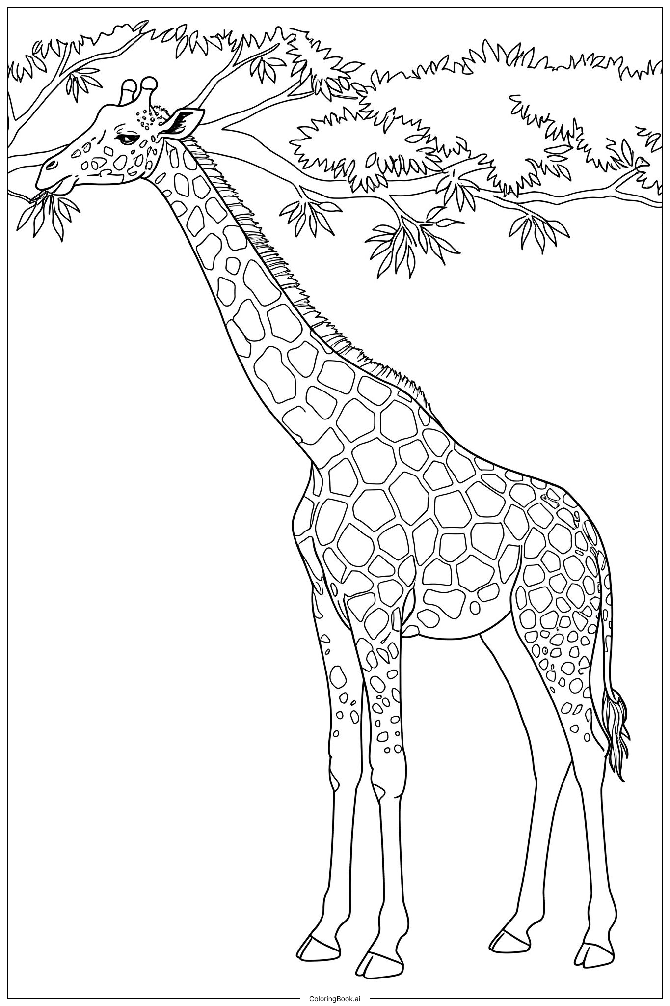 17 desenhos de girafa para colorir (PDF e PNG grátis), image size:1365x2048