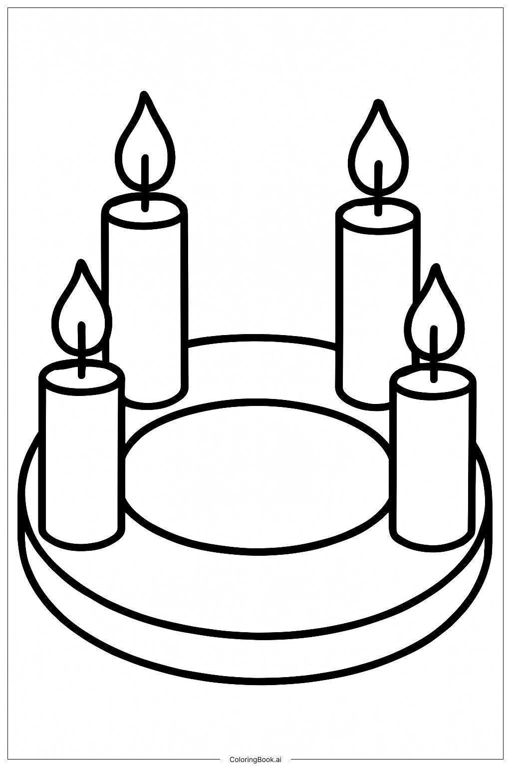  All Candles Lit Advent Wreath Ausmalseite 