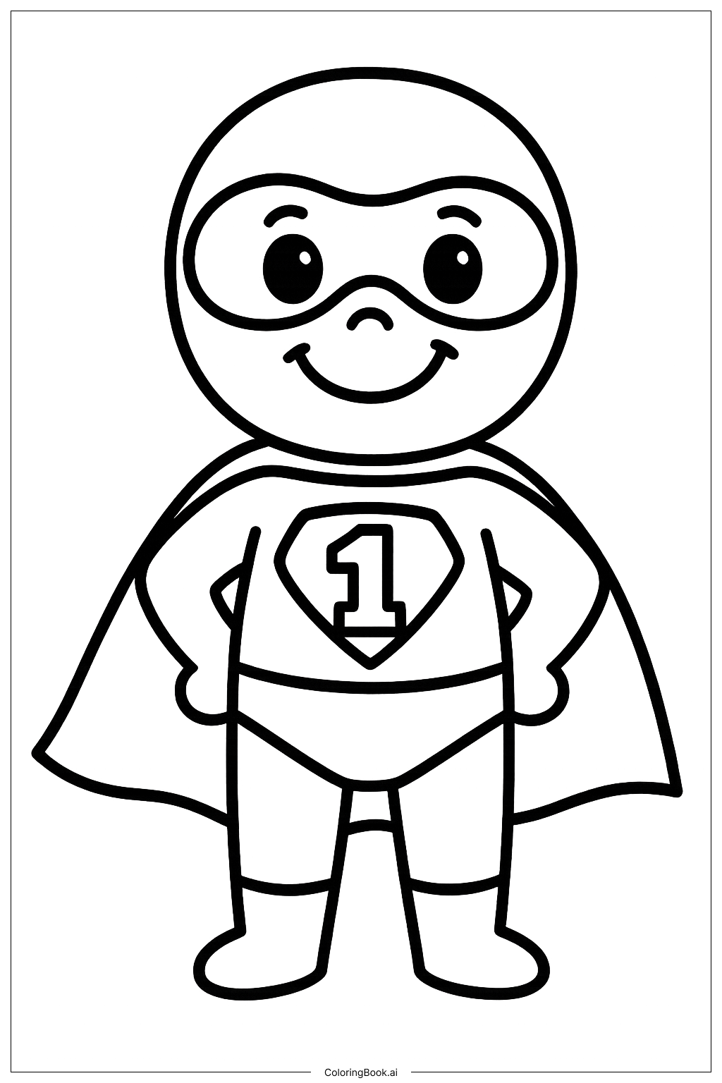  超级英雄第一名填色页 