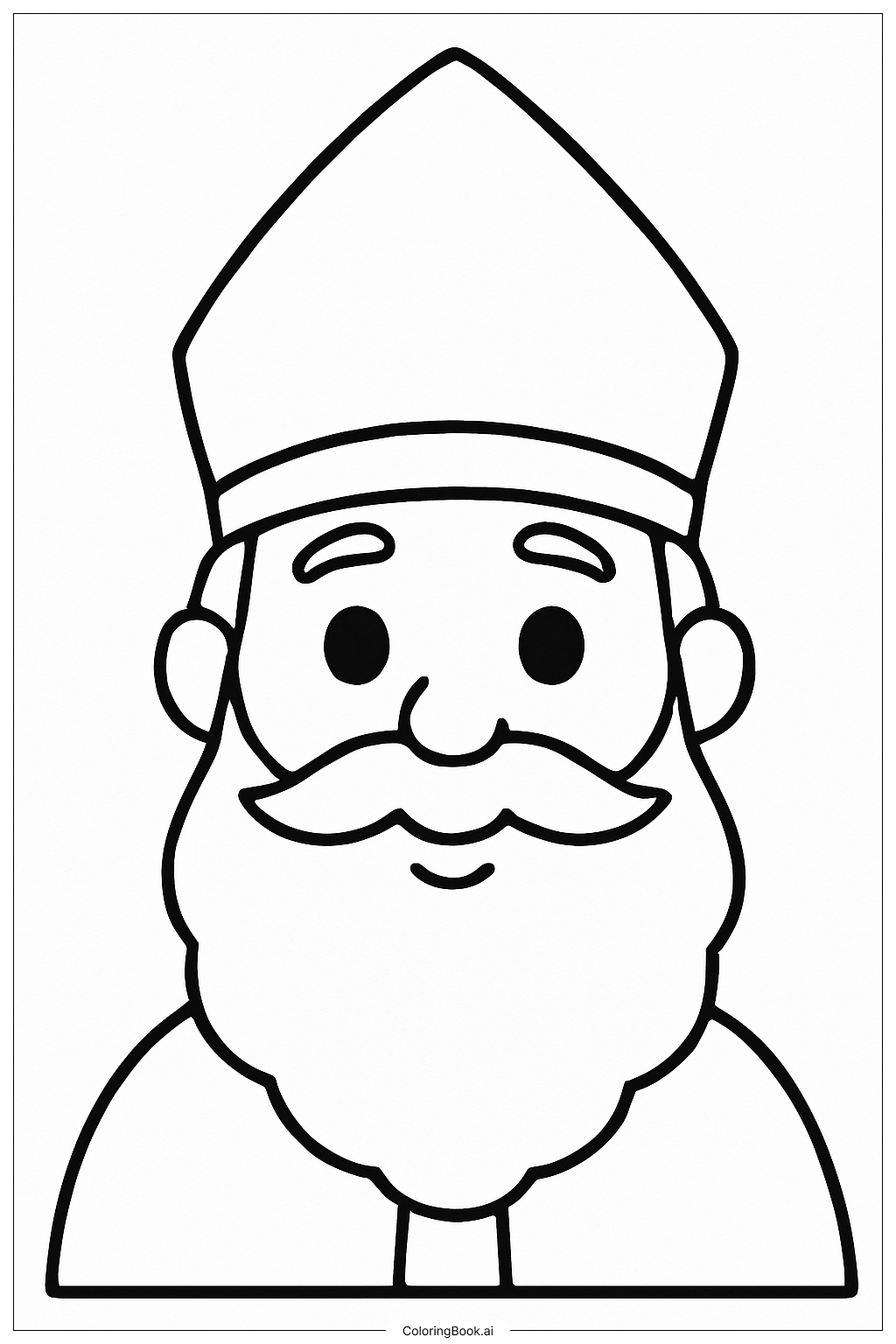 성 니콜라스 클로즈업 얼굴 색칠공부 페이지