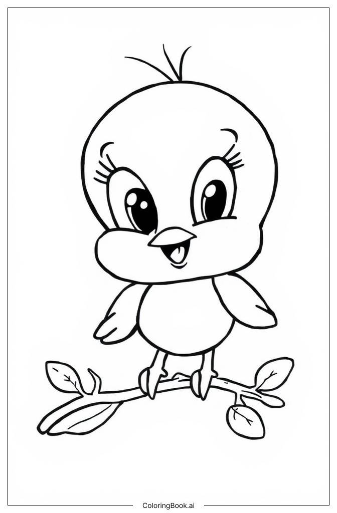  Página para colorir de Pássaro Tweety 