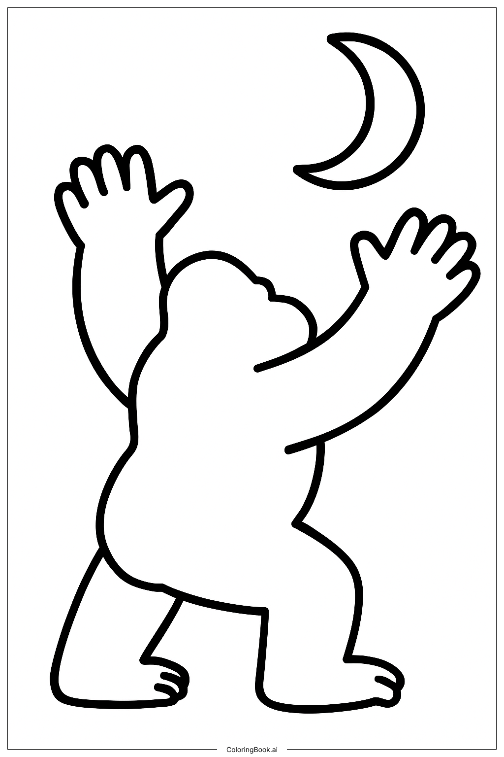  King Kong Reaching for the Moon Coloring Page 