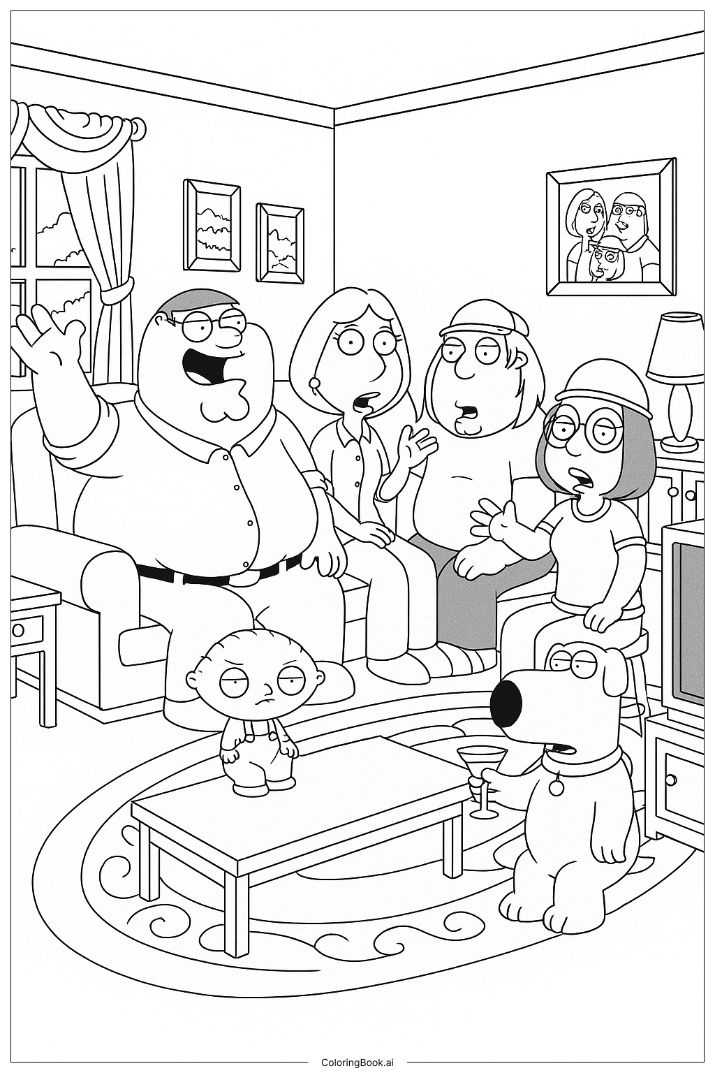 Family Guy Griffin House Cutaway Gag Coloring Page 