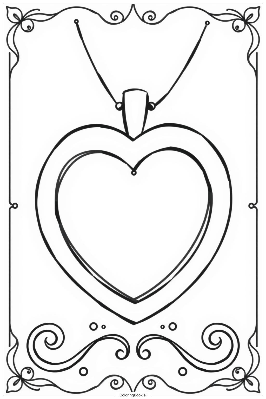 Heart Locket Opening Moment Coloring Page (Free PDF&PNG Printable)