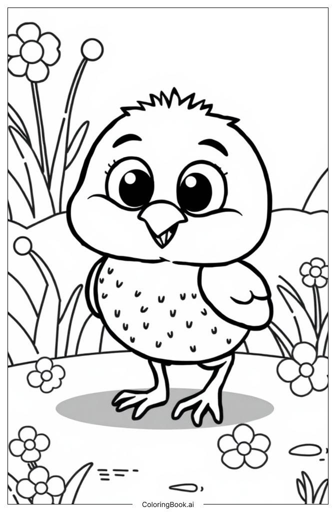  Kiwi bird walking Coloring Page 