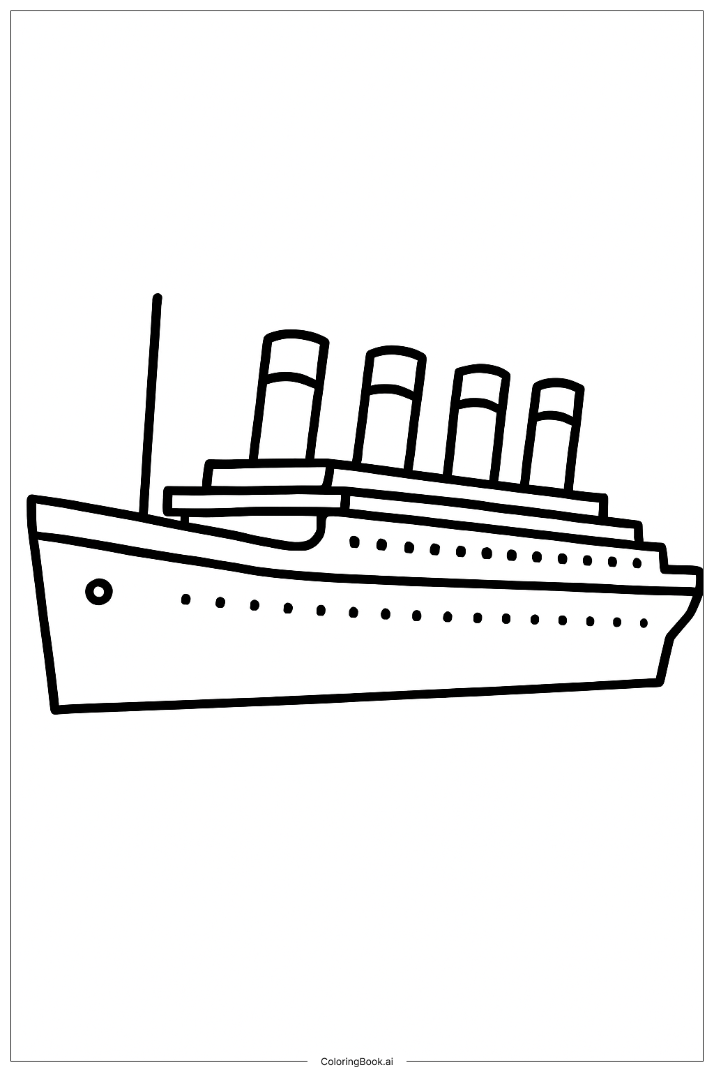  Simple Titanic Outline For Tracing Coloring Page 