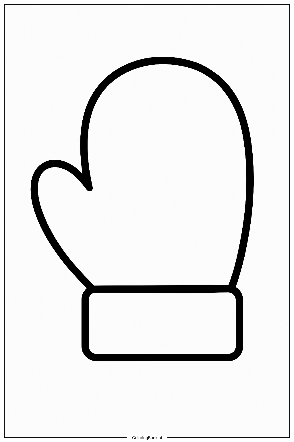 Plain Winter Mitten Coloring Page