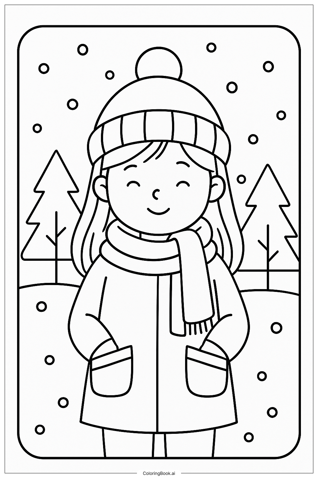 Niña con un gorro de invierno