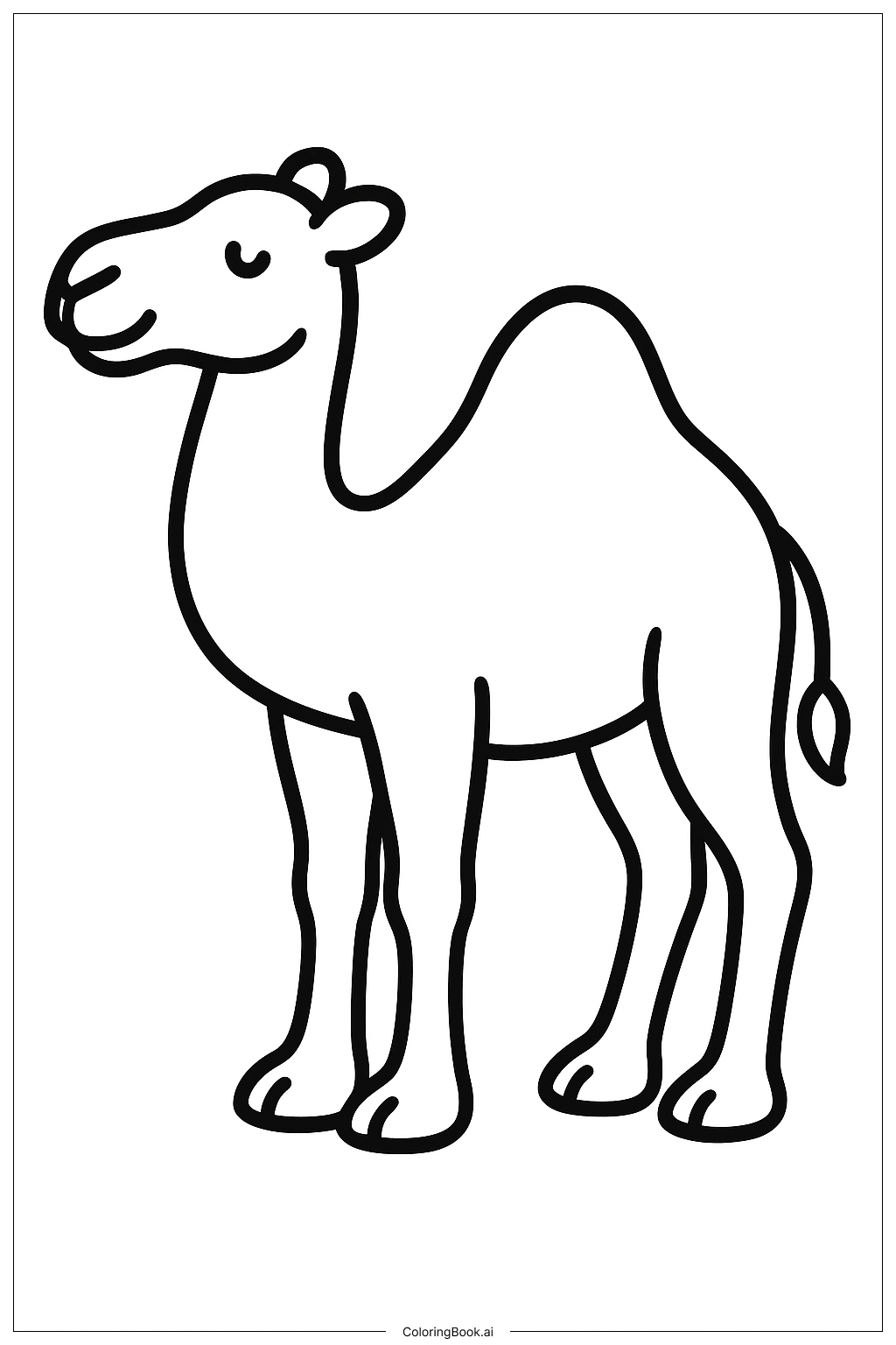  Ruhiges stehendes Kamel der Krippe Ausmalseite 