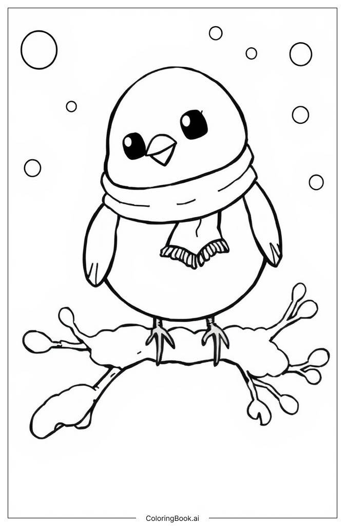  Winter Bird Coloring Page 