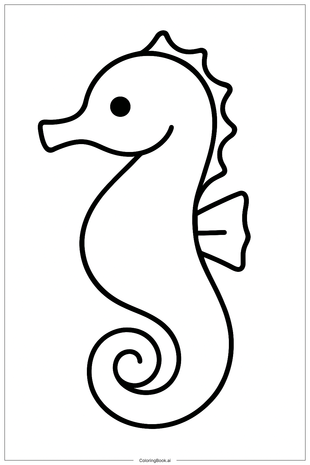 Caballito de mar sonriente y sencillo