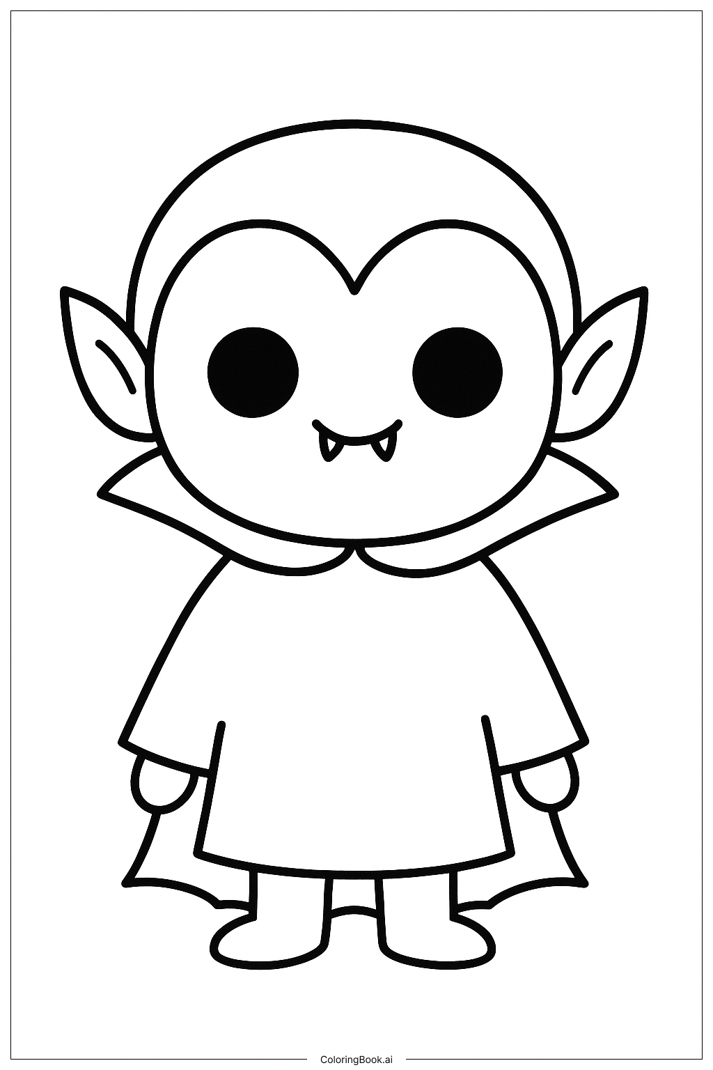 Página para colorir de Retrato Fácil de Vampiro