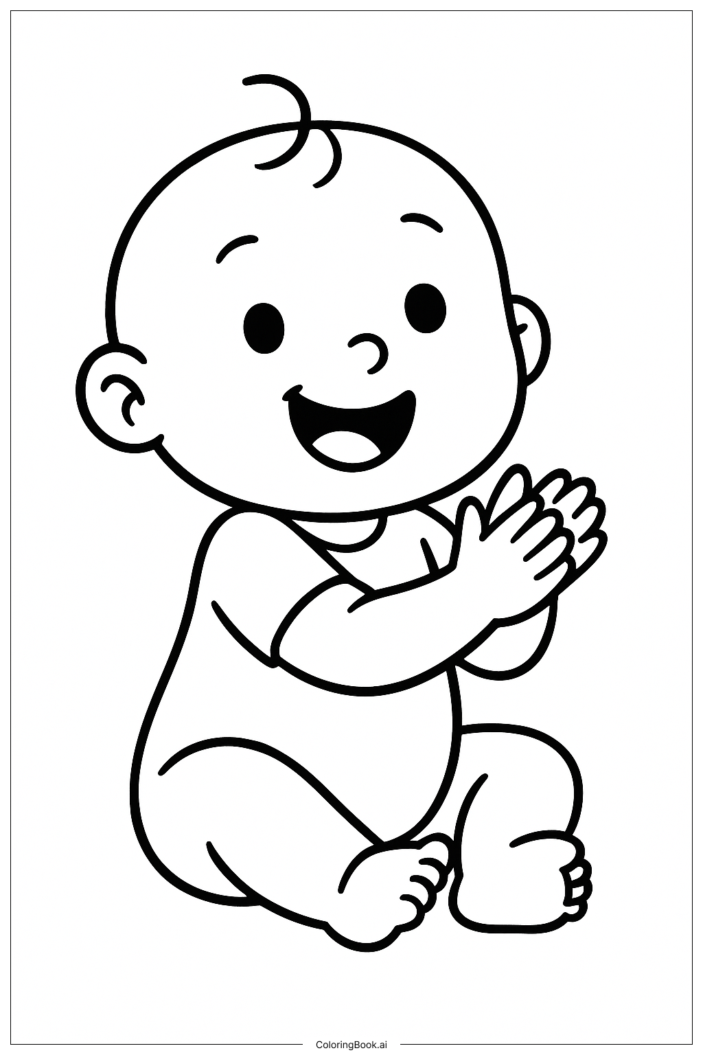  Happy Baby Clapping Hands Coloring Page 