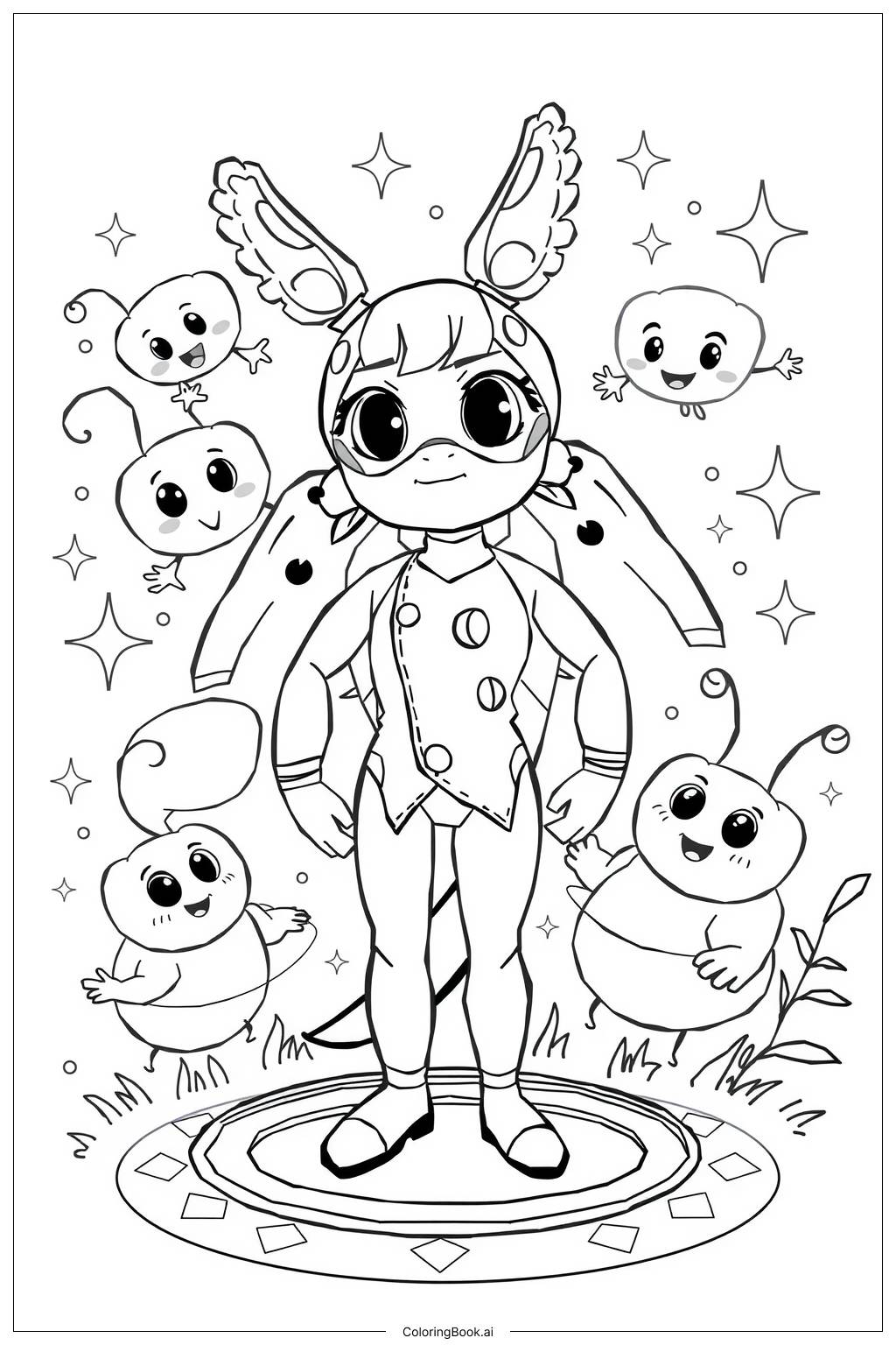  Page de coloriage Miraculous Ladybug et le Cercle des Kwami 