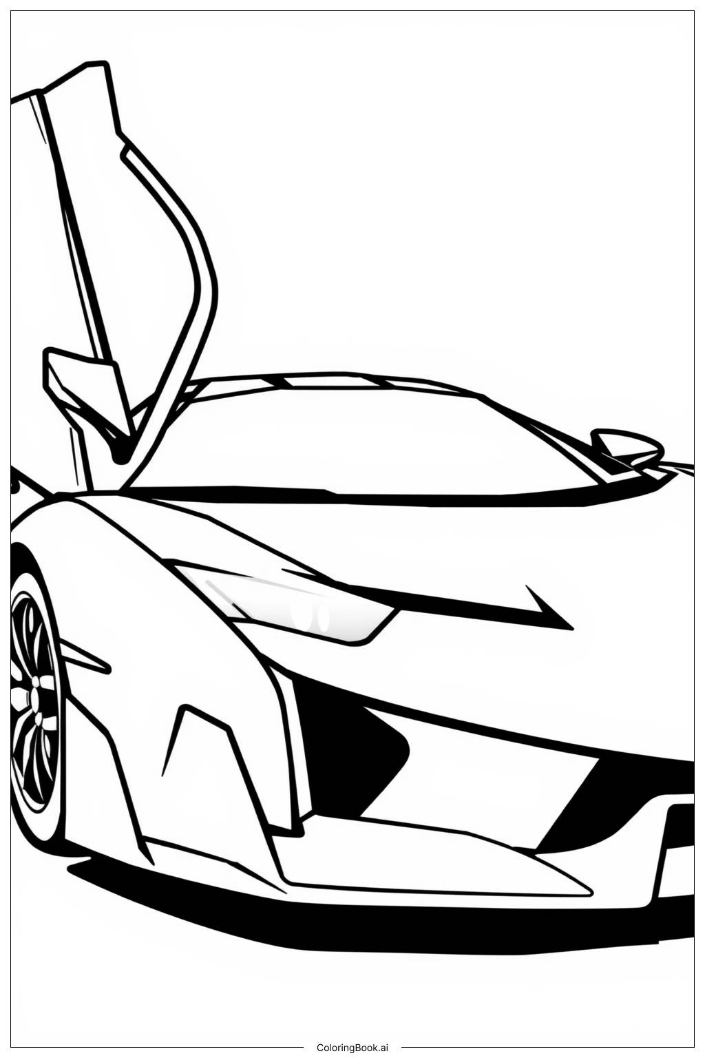  Page de coloriage Lamborghini Veneno Scène de Course 