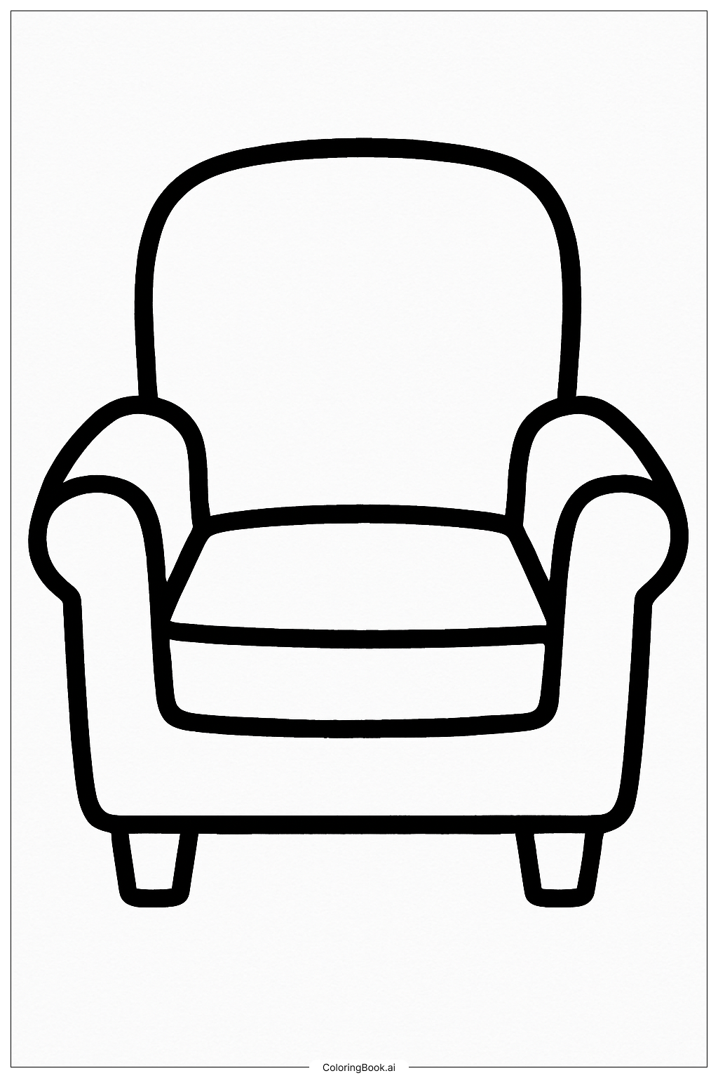  A Simple Cozy Armchair Coloring Page 