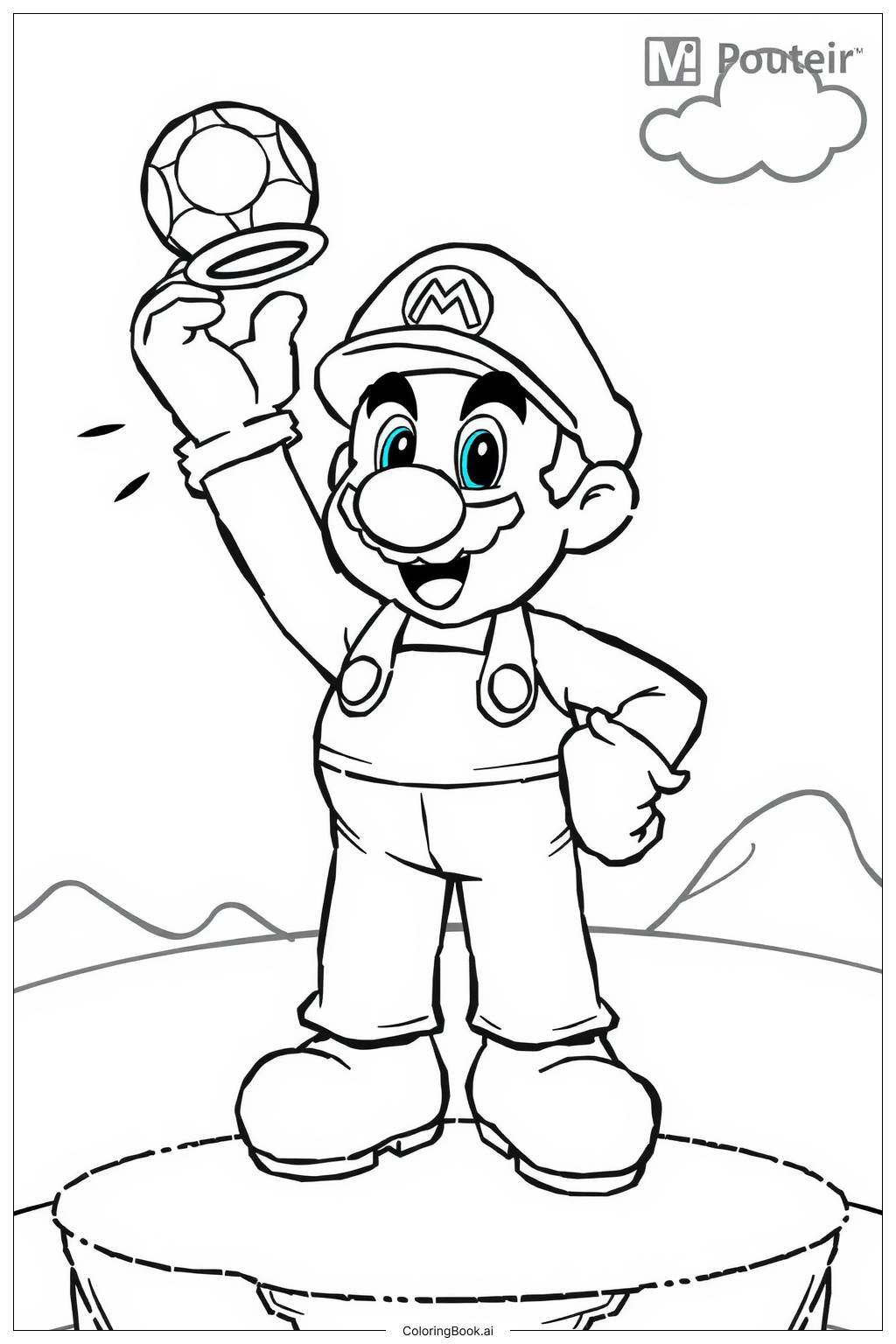  Mario in Super Mario Odyssey Coloring Page 