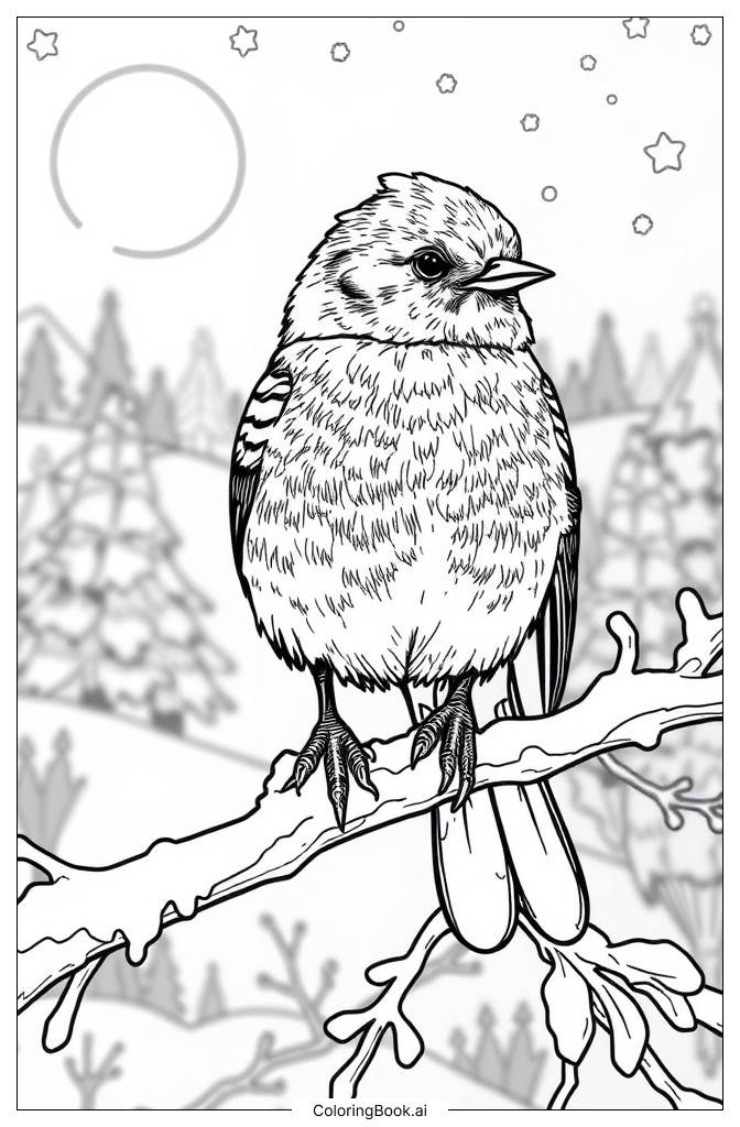  Winter Bird Coloring Page 