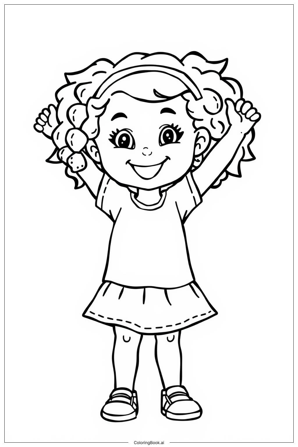  Black Girl Achieving Her Goals in Life Coloring Page 