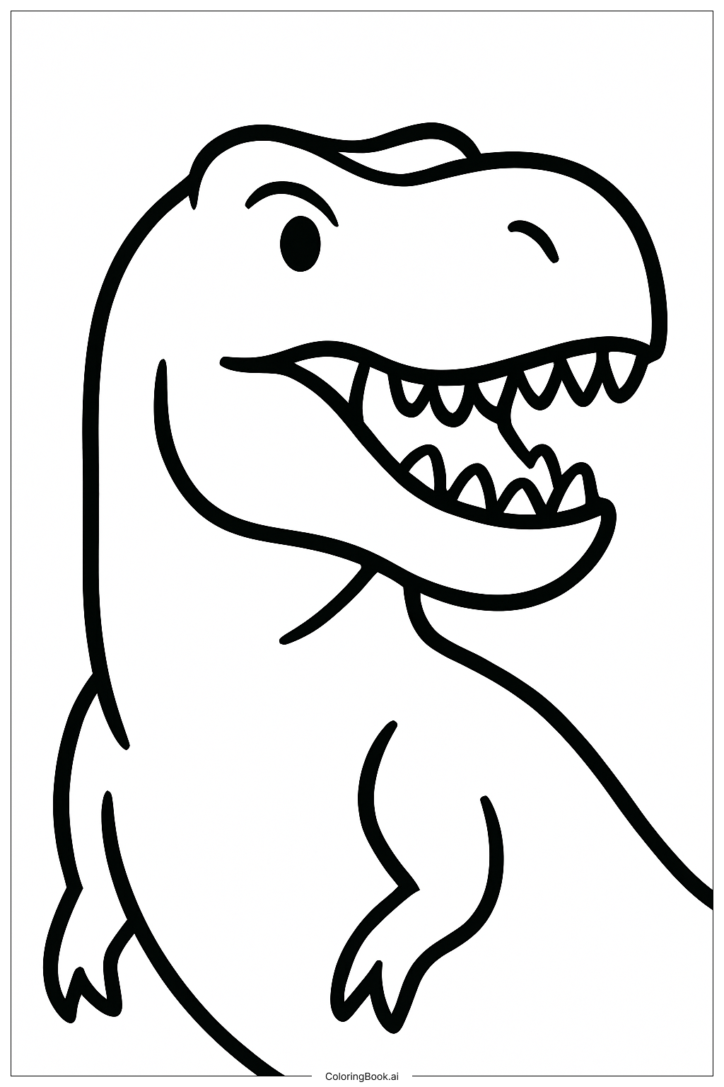  Página para colorir de Cabeça e Ombros de T-Rex 