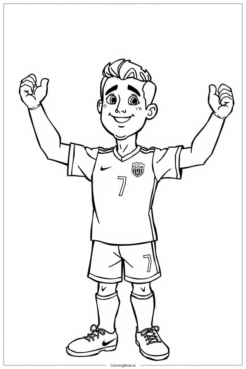  Ronaldo Celebrating a Goal Coloring Page 