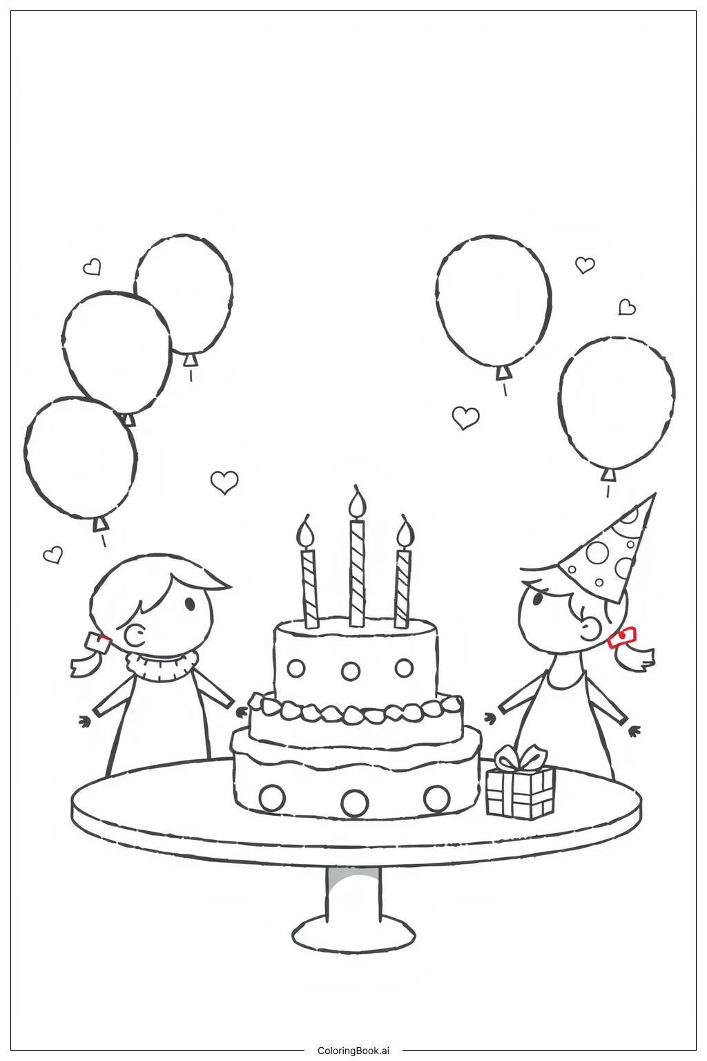  Surprise Party Moment Coloring Page 