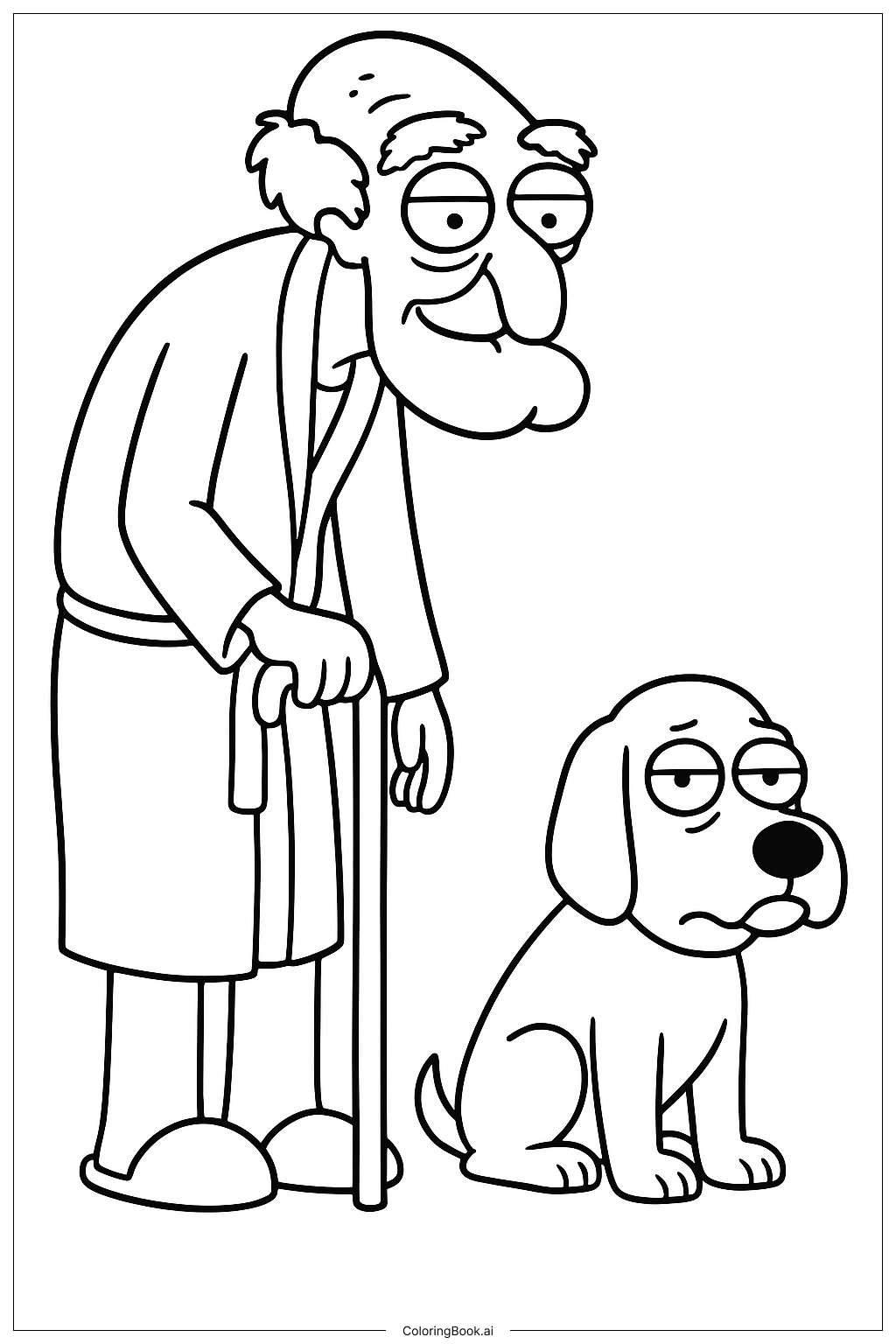  Family Guy Herbert the Pervert with his Dog Coloring Page 