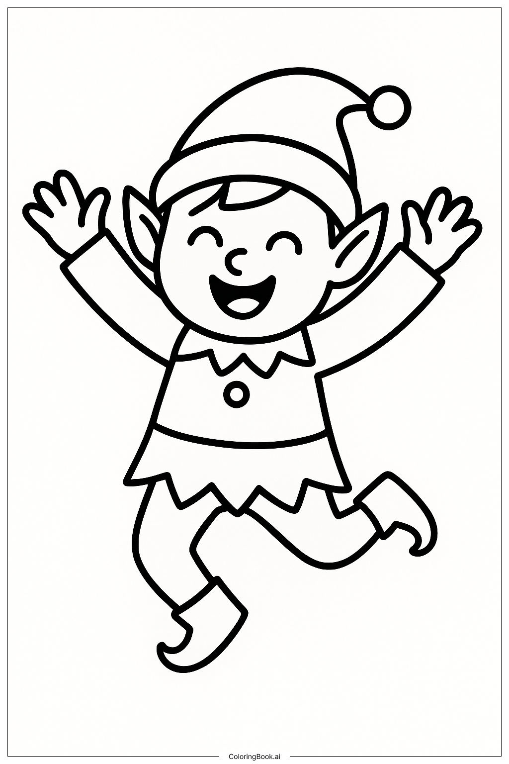  Página para colorir de Um Duende Alegre Saltitante 