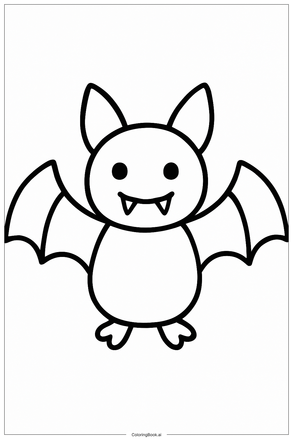 Página para colorir de Morcego Vampiro Desenhado