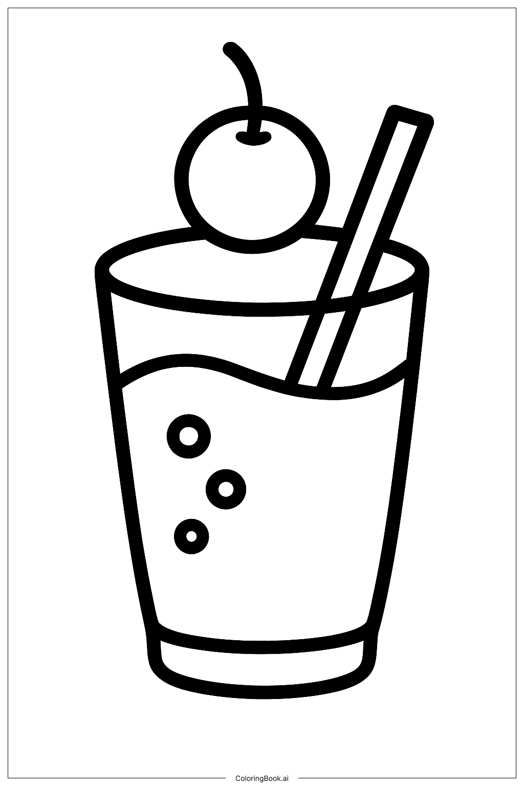  Soda Pop With A Cherry On Top Coloring Page 