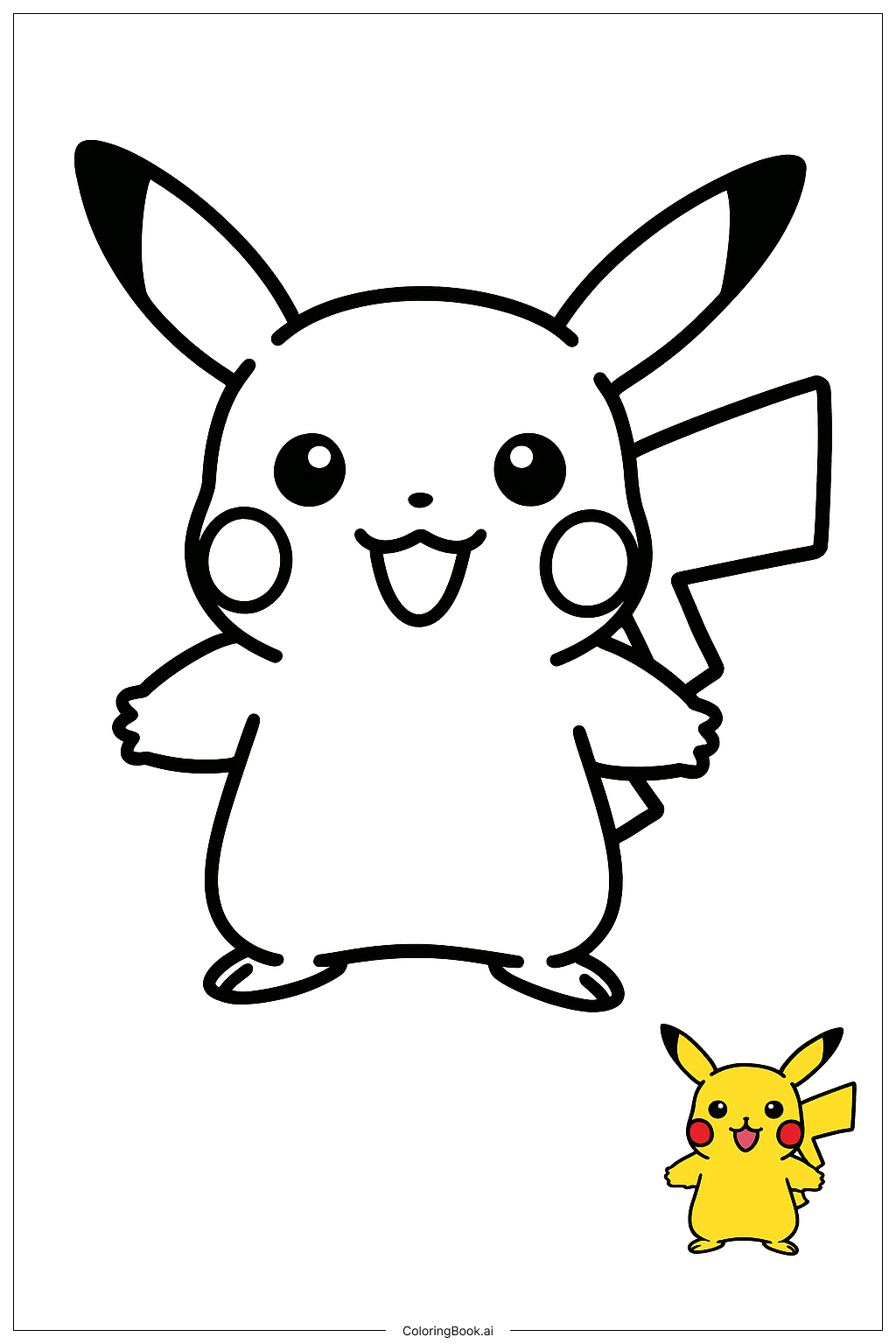  Pikachu Blushing With Rosy Cheeks Coloring Page 